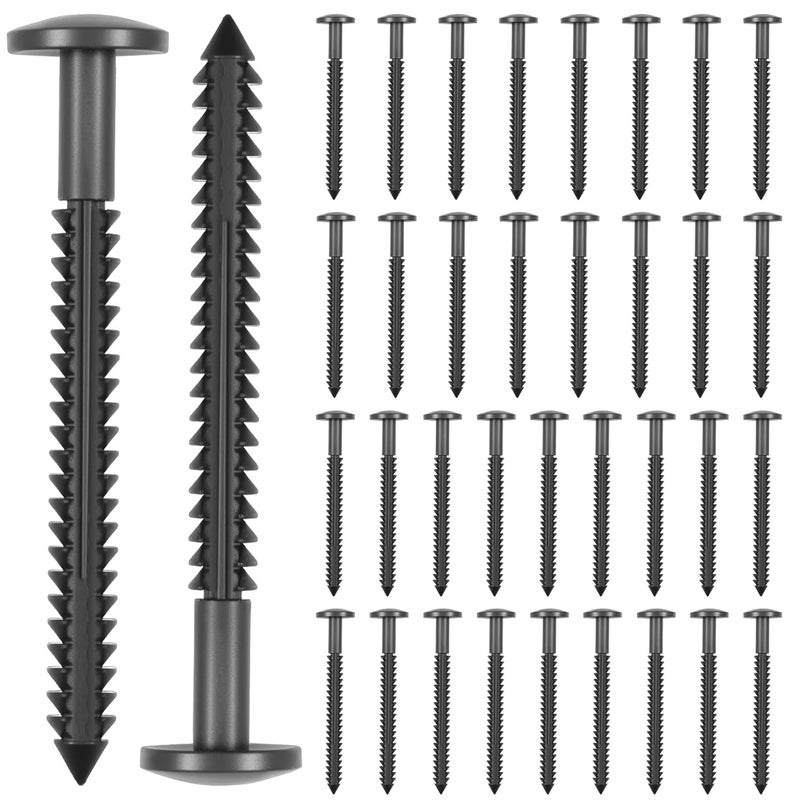 FAMIWIN 36 PCS Vinyl Shutter Fasteners Window Panel Peg Black, 3 Inch Outside Windows Schutters Lok Pin Pegs Screws Spikes Anchor - Image 1